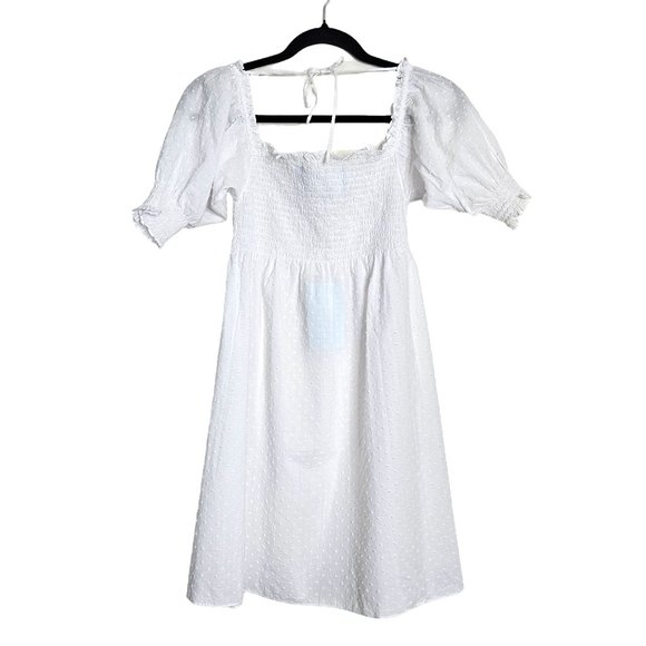 Hill House Athena White Sheer Swiss Dot Nap Mini Dress - Picture 9 of 13